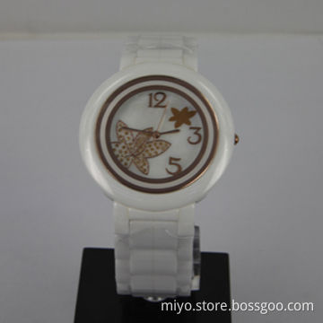Girls' ceramic watch with pattern shell dial, fancy, novelty and nice, OEM and ODM orders welcome